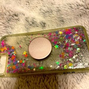 iPhone 8 Plus case with rose pop socket